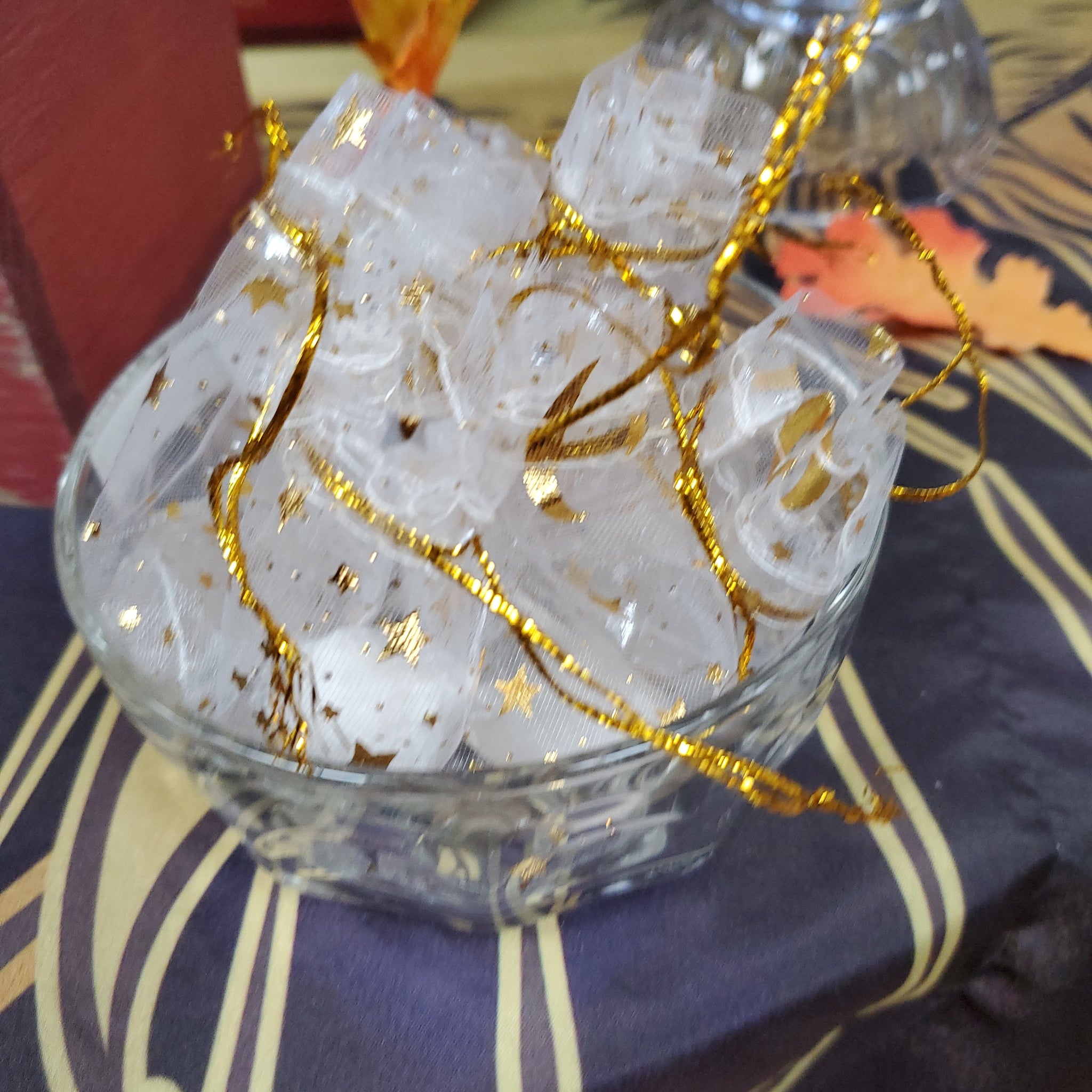 Quartz Tibetan Point with Stars and Moon Bag