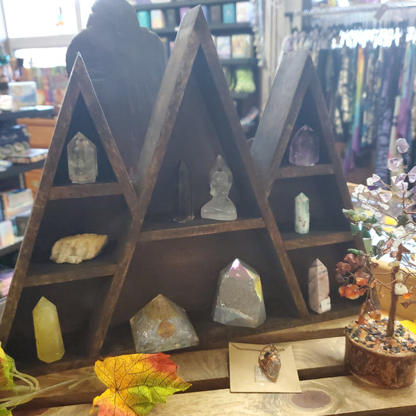 Wooden Wall Rack /shelf 3 Peaks approx. 16"