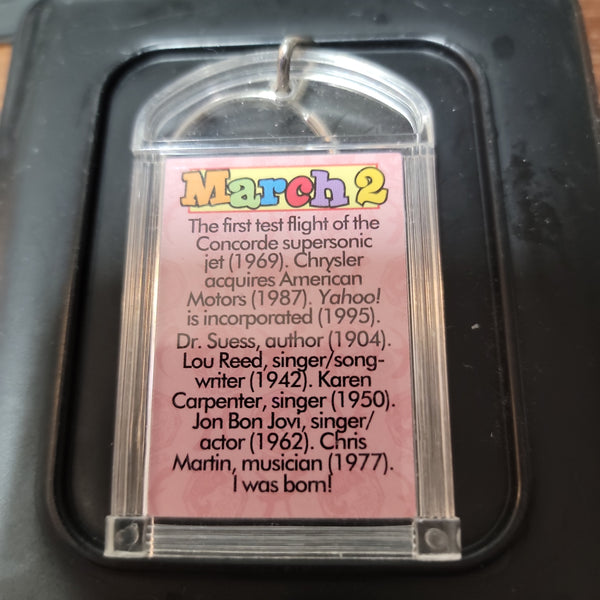 Vintage Birthday Meaning Key Chain March and April