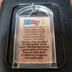 Vintage Birthday Meaning Key Chain May and June