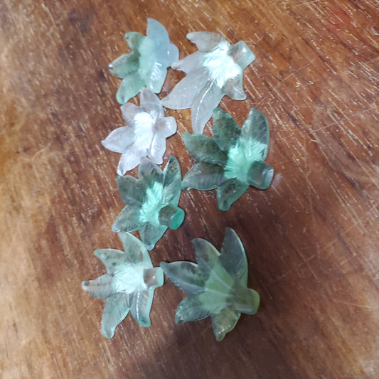 Carved Fluorite Cannabis Leaf