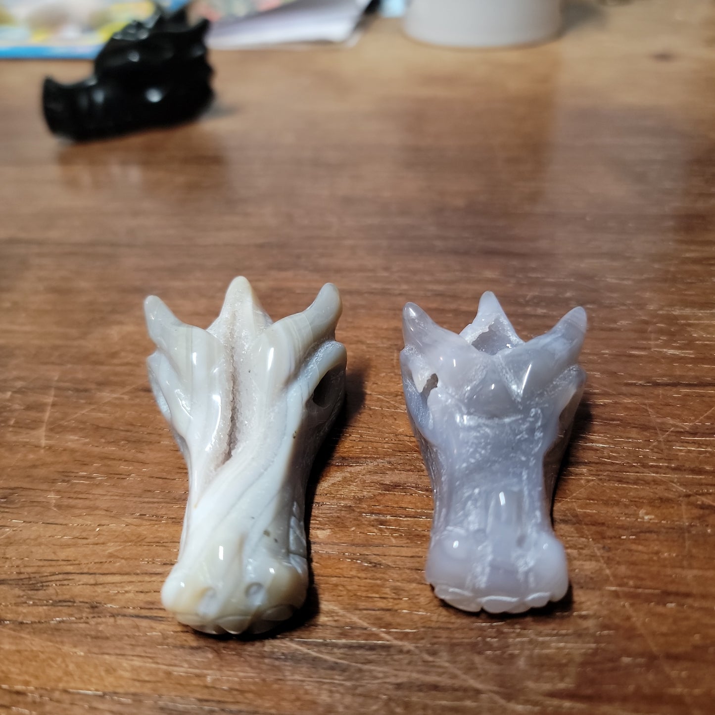 Carved Gemstones Dragon Heads, Medium - Various