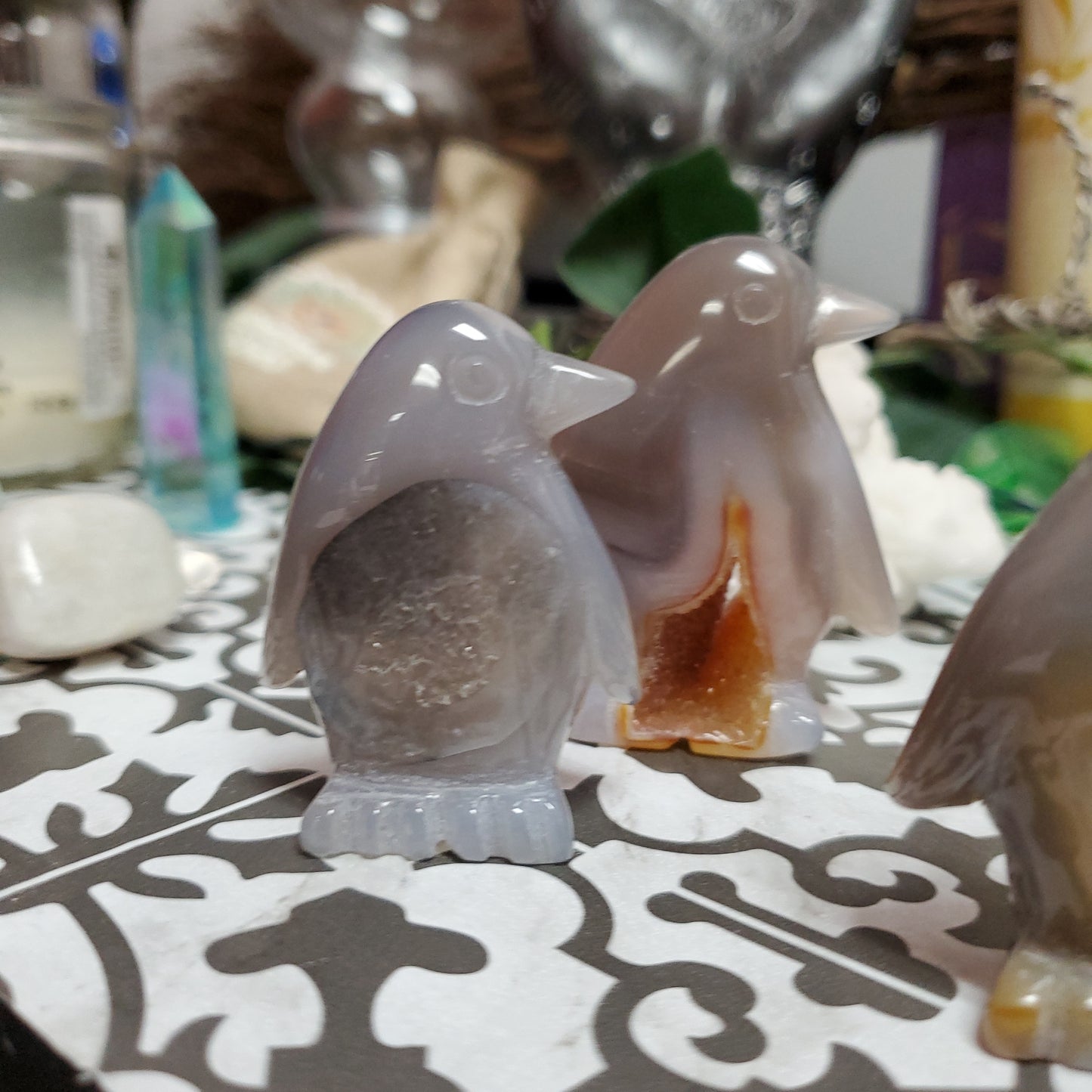 Druzy Agate Penguins