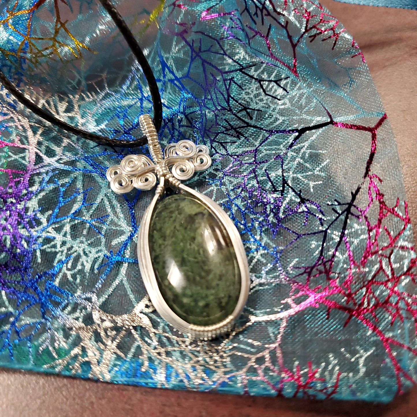 Indian Moss Agate Corded Necklace