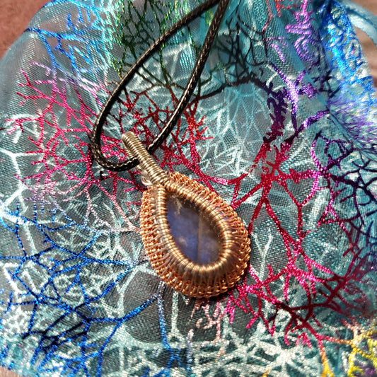Blue Flash Labradorite Corded Necklace