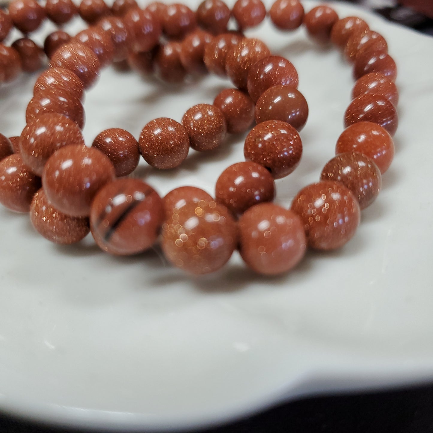 Goldstone, Red - Bed Bracelet 8mm