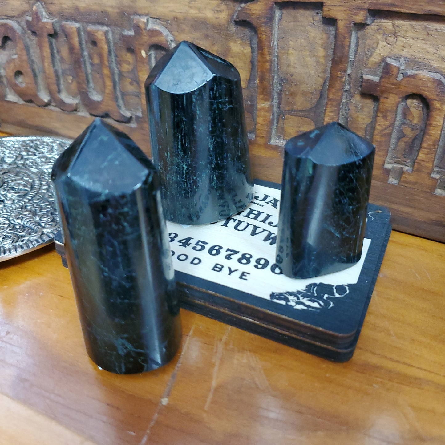 Natural Black Tourmaline Tower / Point Polished