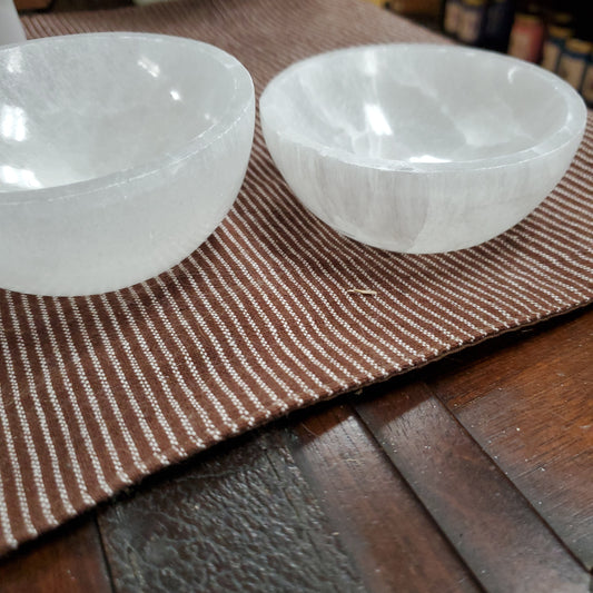 Selenite Round Crystal Offering / Trinket Bowl