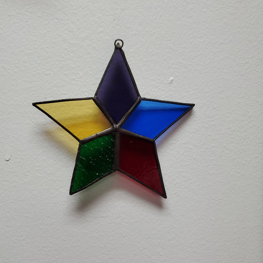 Small Stainedglass 5 Element Point Star