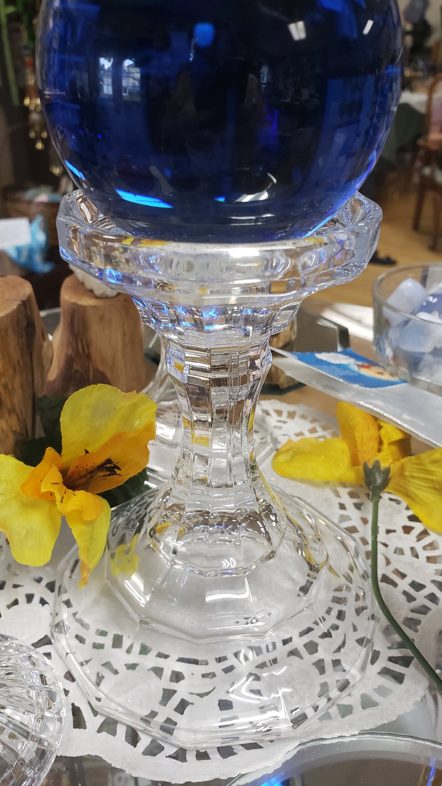Large Glass Crystal Ball / Candle Stands - Tree Of Life Shoppe