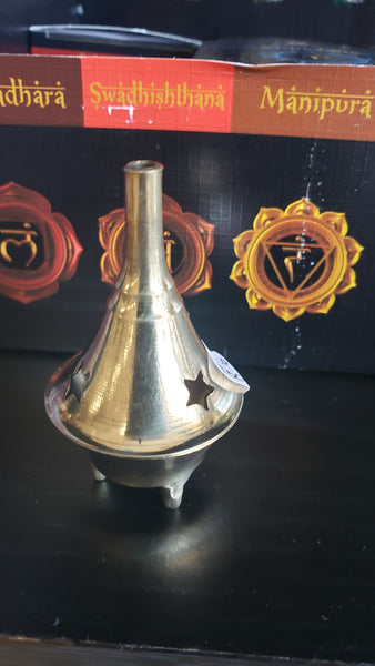 Brass cone incense burner 2 1/4" - Tree Of Life Shoppe