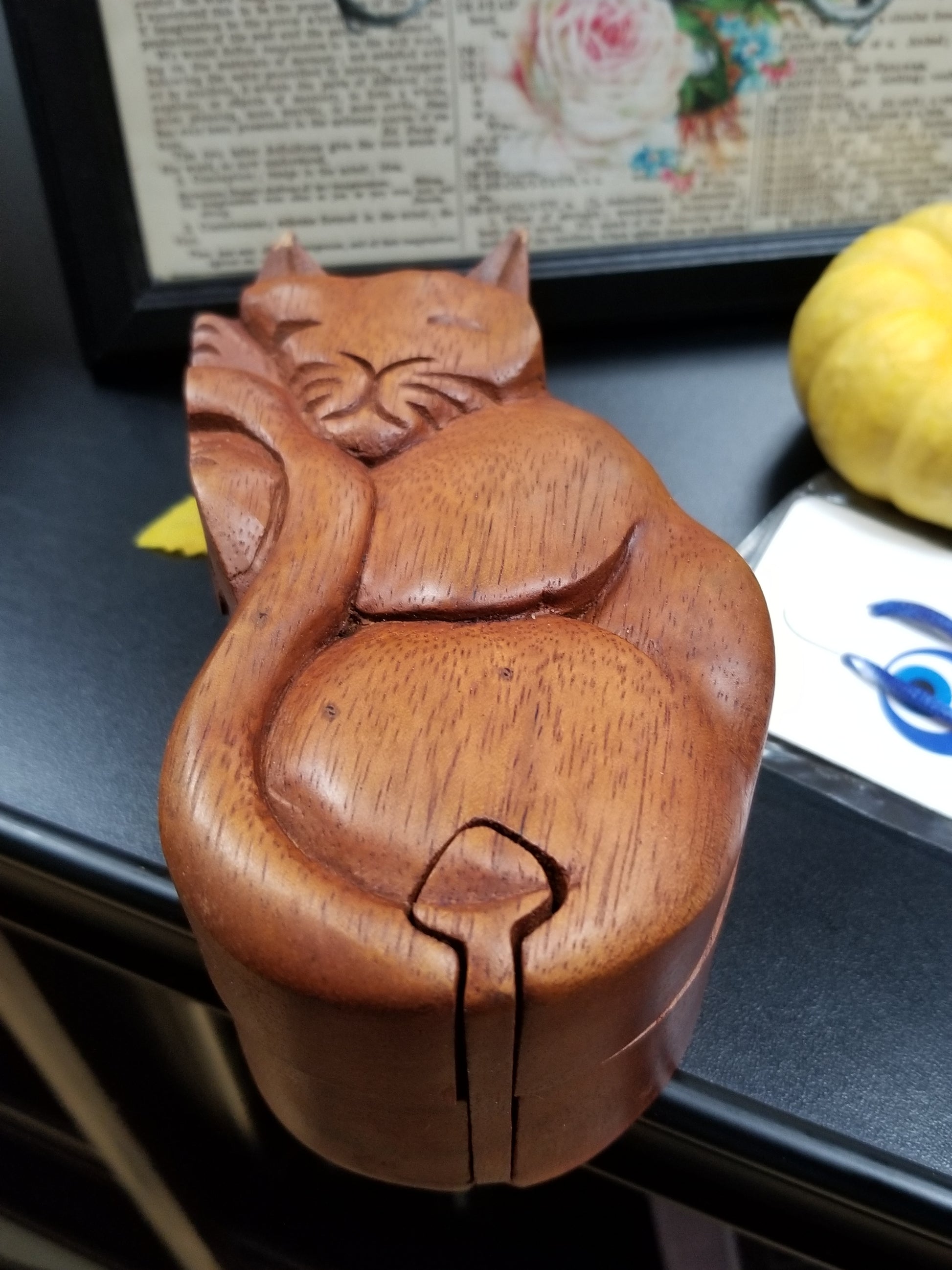 Sleeping Cat Wooden Puzzle Box - Tree Of Life Shoppe