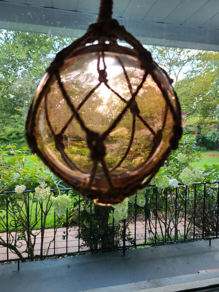 Blown Glass Float 5 inches with Jute Cord / Witch Ball