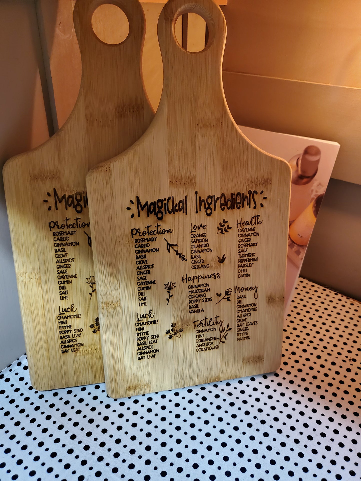 Magickal Ingredients Bamboo Cutting Board for the Kitchen Witch