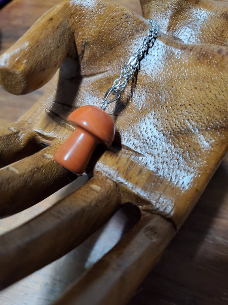Gemstone Mushroom Necklace