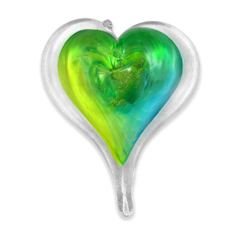 Blown Glass Medium Heart by Luke Adams 5” - Suncatcher