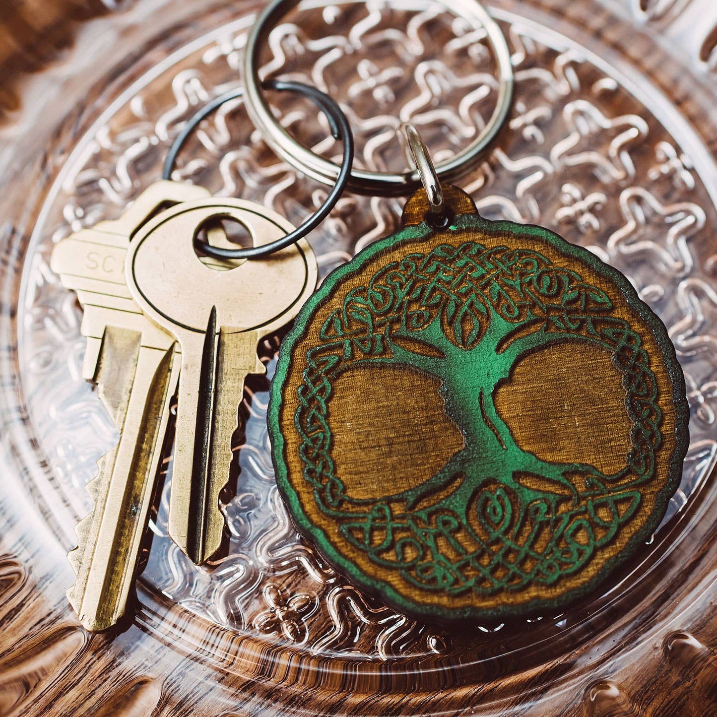 Tree of Life Wooden Keychain