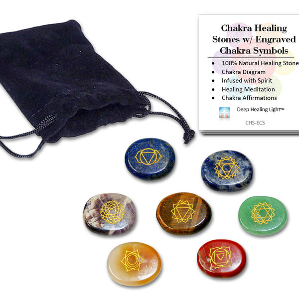 Engraved Chakra Gemstone Set
