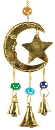 Three Bell Star and Moon Wind Chime 9 inch - Tree Of Life Shoppe