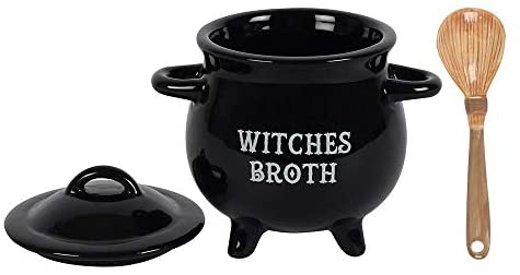 Witches Broth Cauldron Bowl with Broom Spoon - Tree Of Life Shoppe