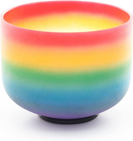 Rainbow Crystal Singing Bowl 8 Inch C Note (432) with Carrying Bag