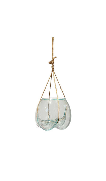 Naturals Hanging Molten Glass, Terrarium Bowl