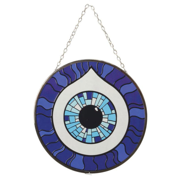 Mosaic Evil Eye Glass Suncatcher 6"