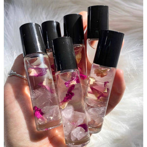 Rose Quartz Crystal Perfume Roller