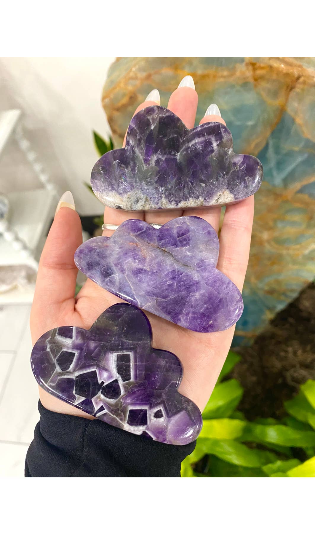 Gemstone & Crystal Carved Clouds