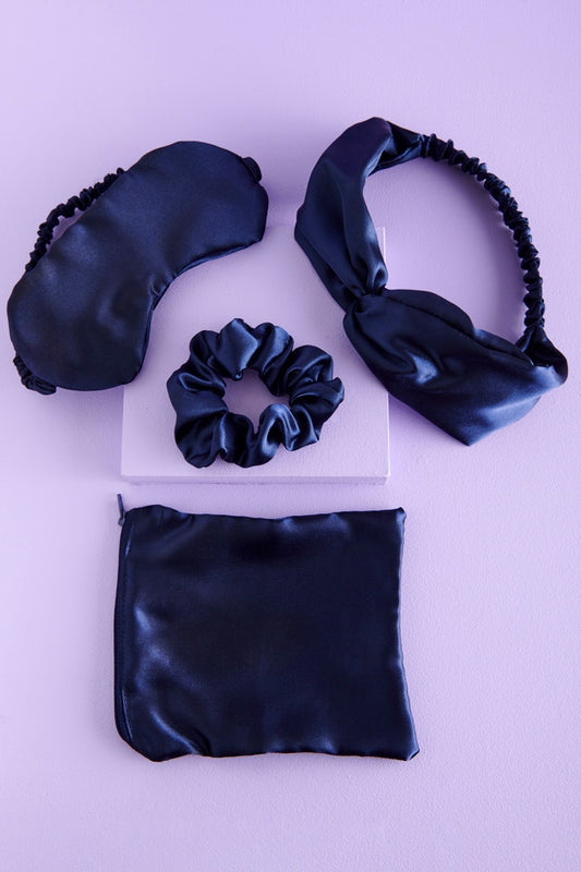 Navy Silk Sleep / Meditation Set