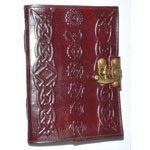 Chakra Embossed Leather Journal w/ latch 5 X 7”