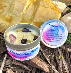 Magical Crystal and Herb Candle Tin - Dancing Infinity