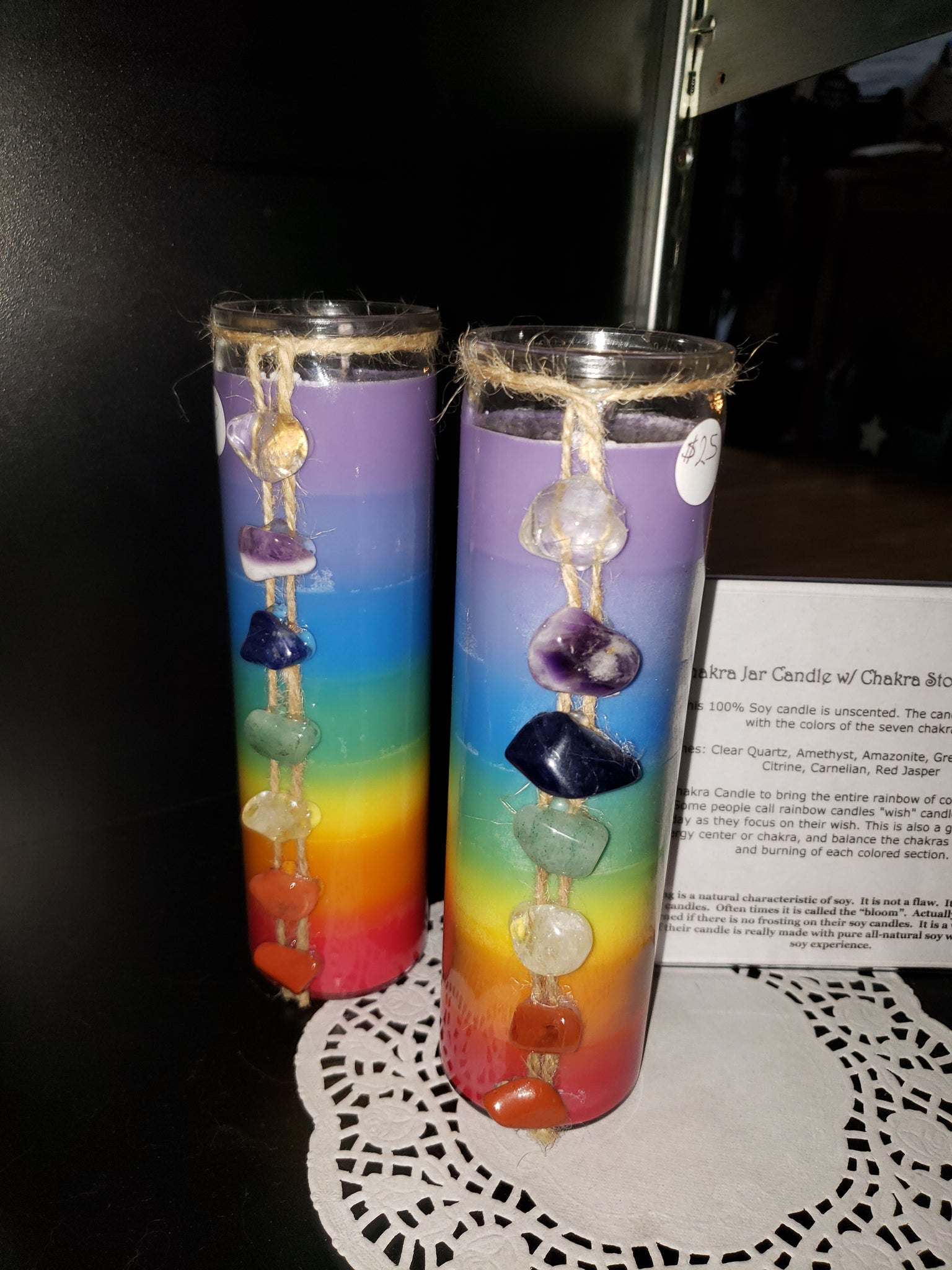 Chakra Soy Jar Candle with Stones - Tree Of Life Shoppe