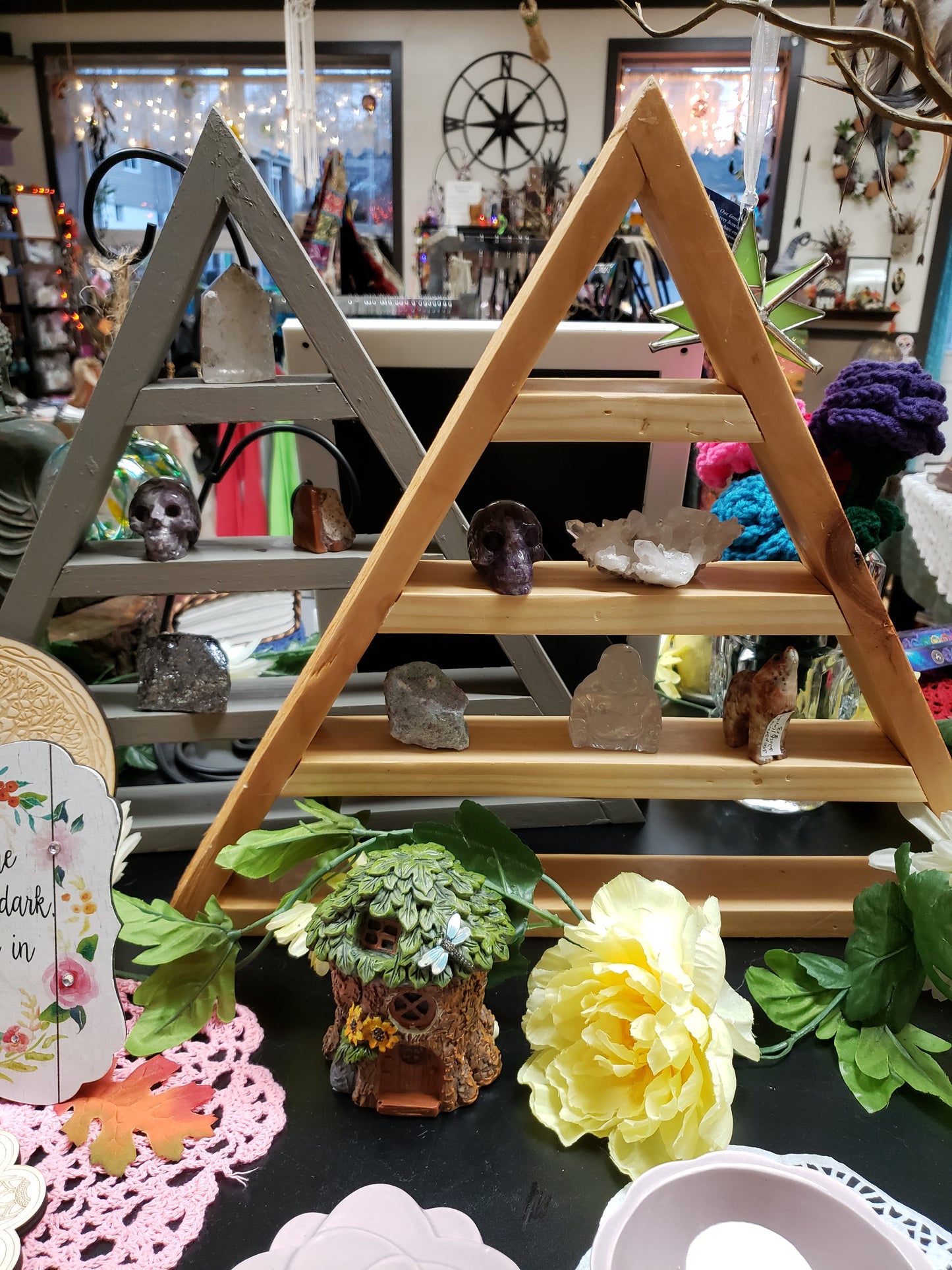 Recycled Triangle Wood Display - Tree Of Life Shoppe