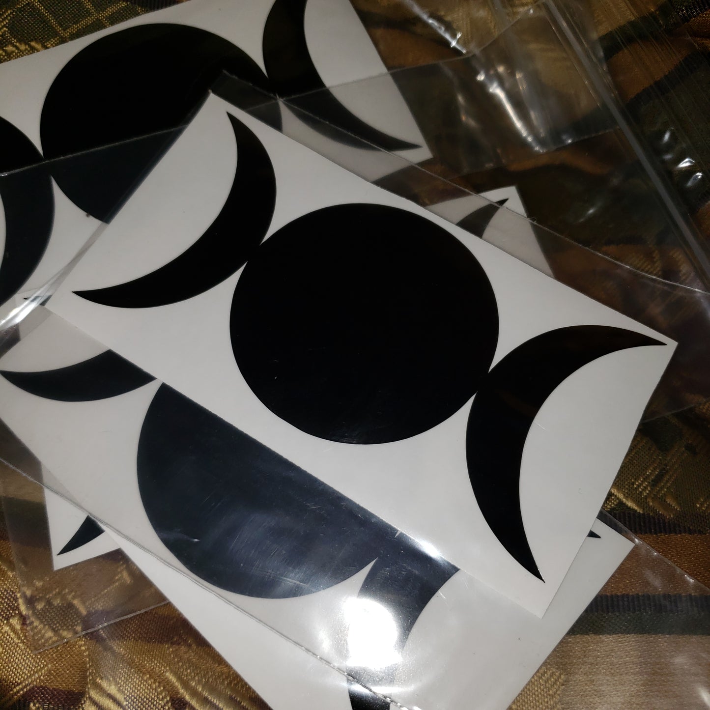 Triple Moon Black Sticker / Decal 4 inch - Tree Of Life Shoppe
