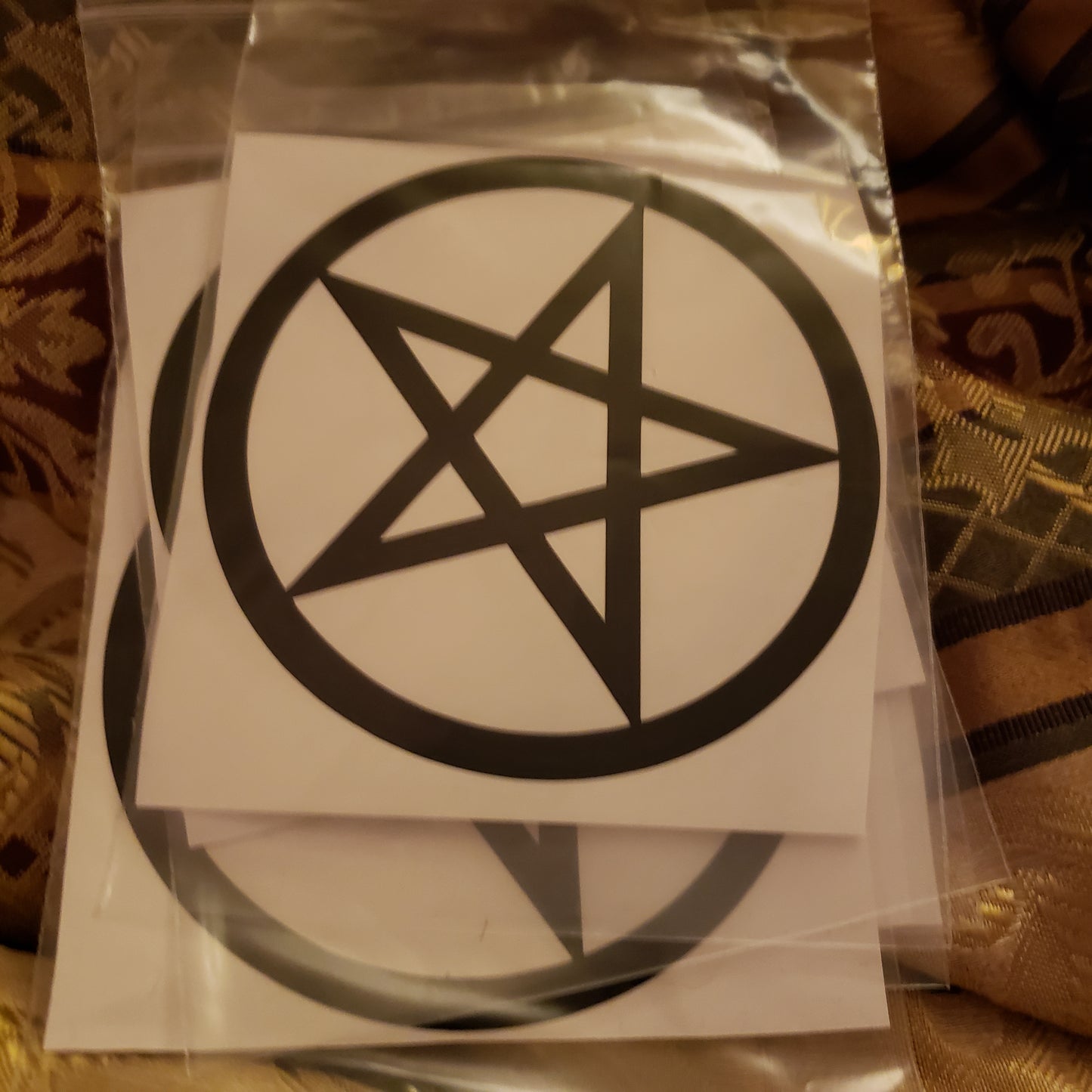 Black Pentacle / Pentagram Sticker  / Decal 3 1/2 inches - Tree Of Life Shoppe