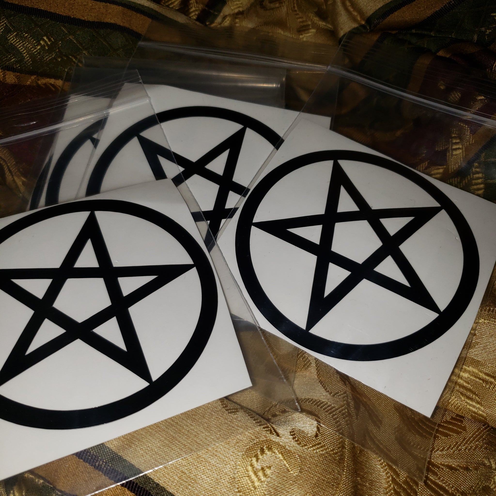 Black Pentacle / Pentagram Sticker  / Decal 3 1/2 inches - Tree Of Life Shoppe