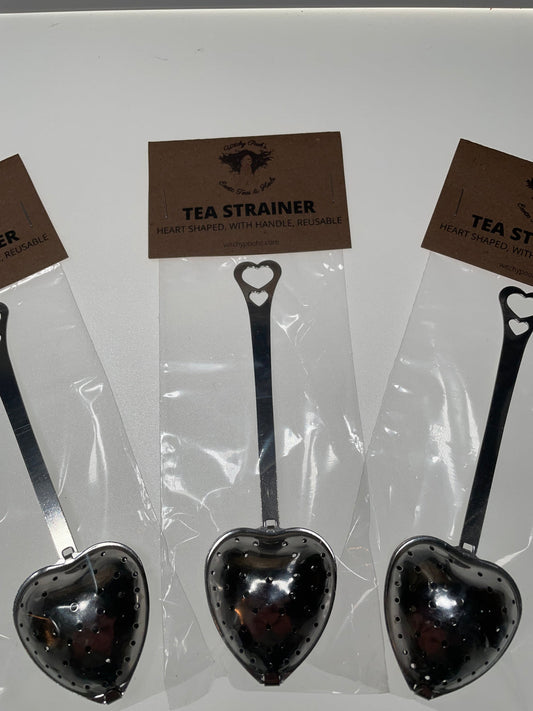 Witchy Pooh's Tea Strainer, Long Handle - Heart Shaped