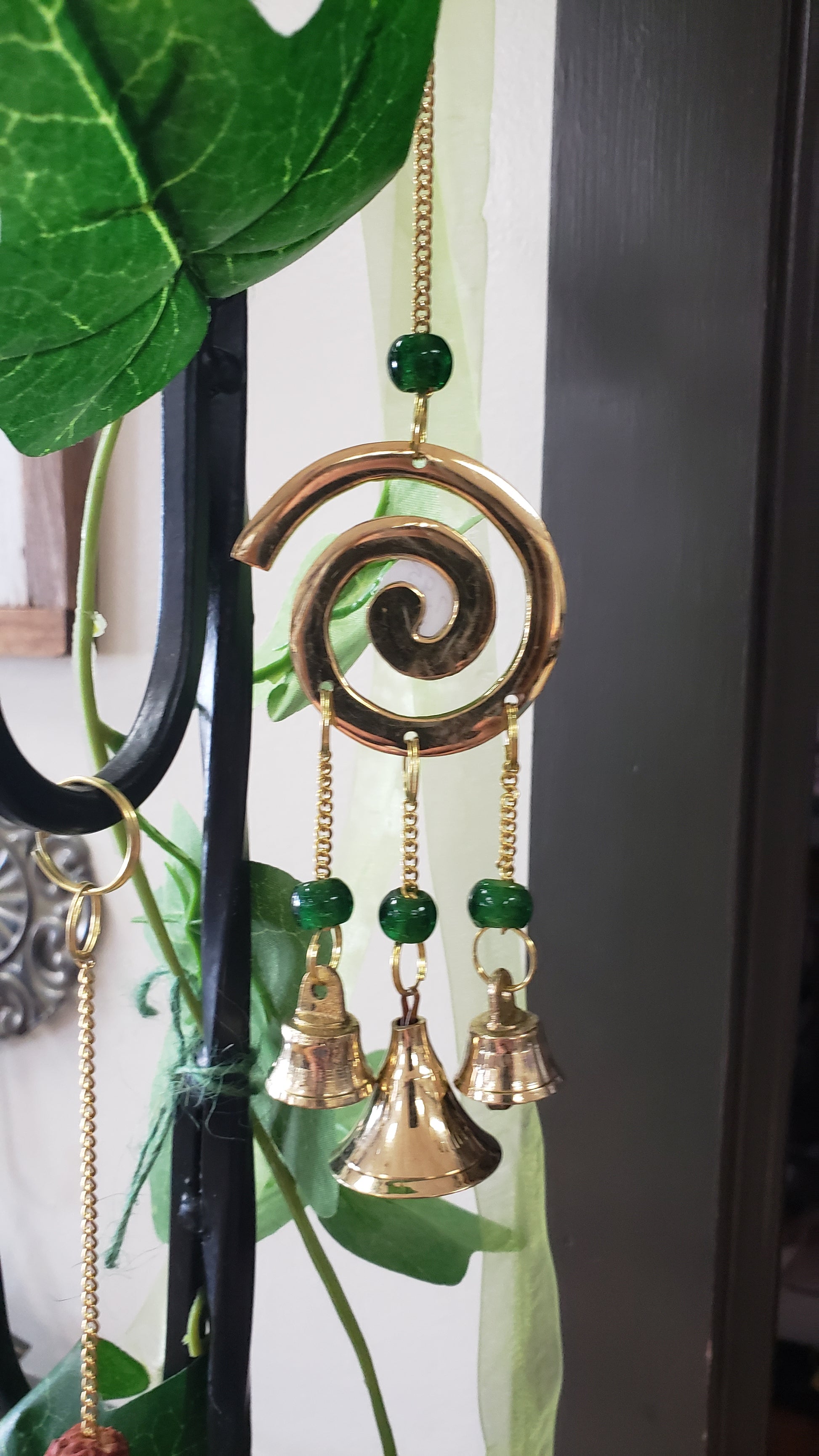 Spiral wind chime brass - Tree Of Life Shoppe