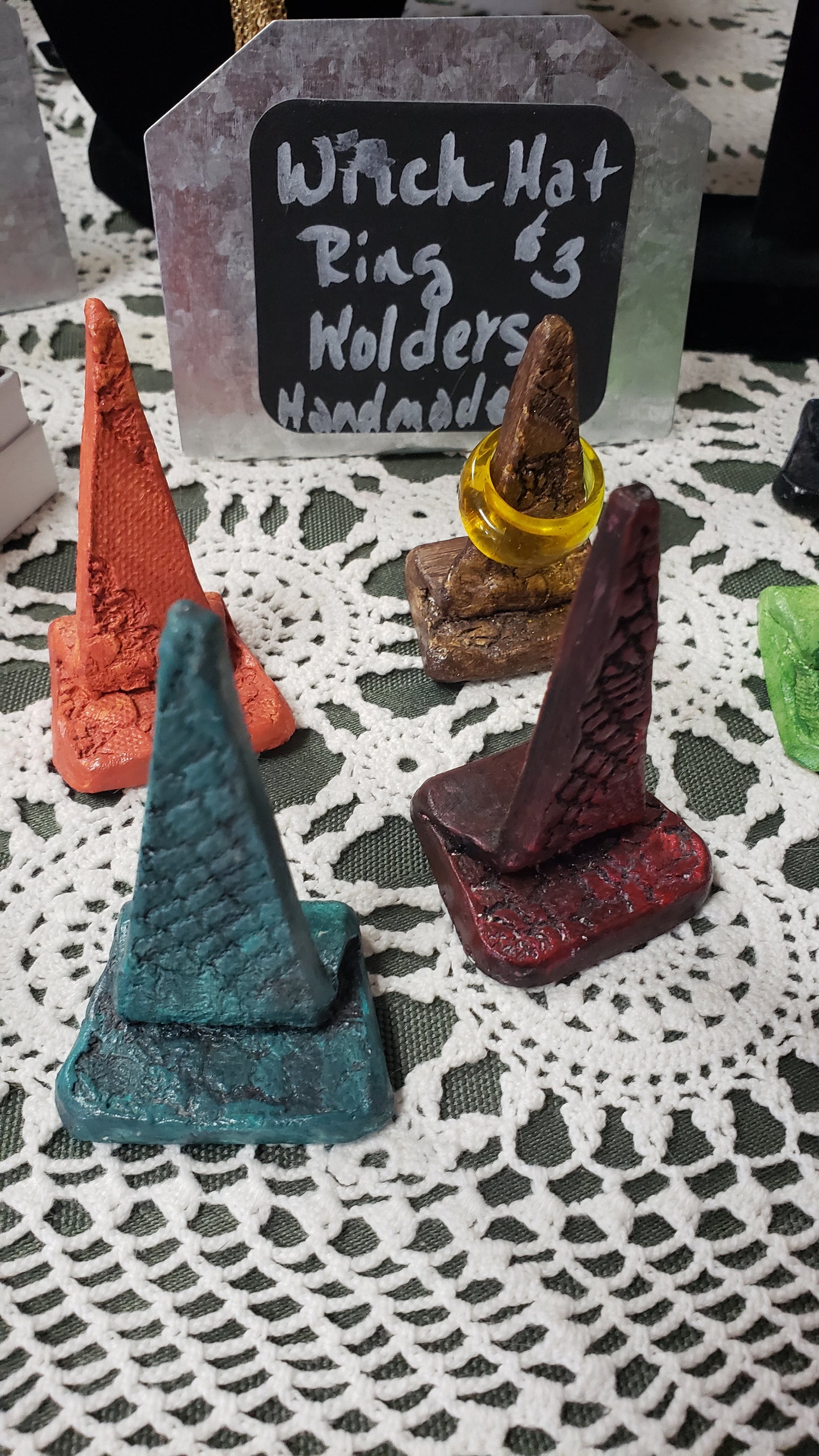 Handmade Clay Pottery Witch Hat Ring Stands - Tree Of Life Shoppe