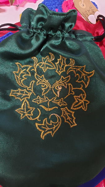 Satin Embroidered Tarot Bag /Oracle Bag - Tree Of Life Shoppe