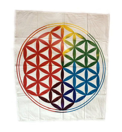 Altar Cloth 36 x 36, Flower Of Life, Chakra