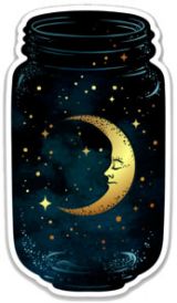 MAGNET: Moon Magic Jar, 1.7x3 inch