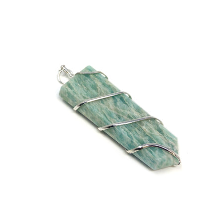 Flat Stone Wire Wrapped Gemstone Pendants - Various