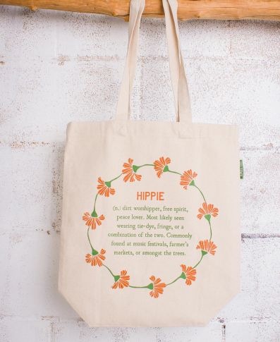 HIPPIE DEFINITION ECO TOTE BAG - Tree Of Life Shoppe