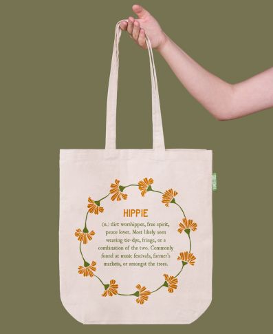 HIPPIE DEFINITION ECO TOTE BAG - Tree Of Life Shoppe