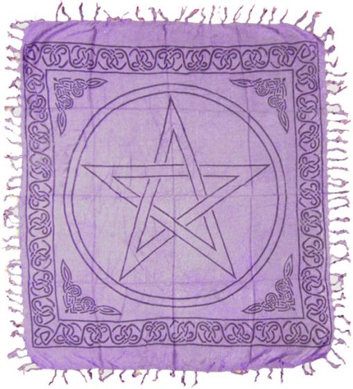 Altar Cloth 18 x 18 inch: Purple Pentagram