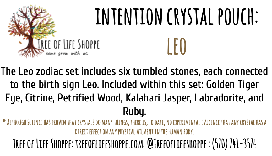 Intention Crystal Pouch - Leo - Tree Of Life Shoppe
