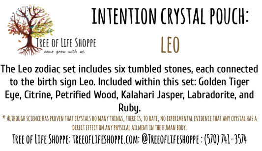 Intention Crystal Pouch - Leo - Tree Of Life Shoppe
