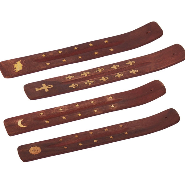 Wooden with Brass Inlay Incense Holders - Various - Tree Of Life Shoppe